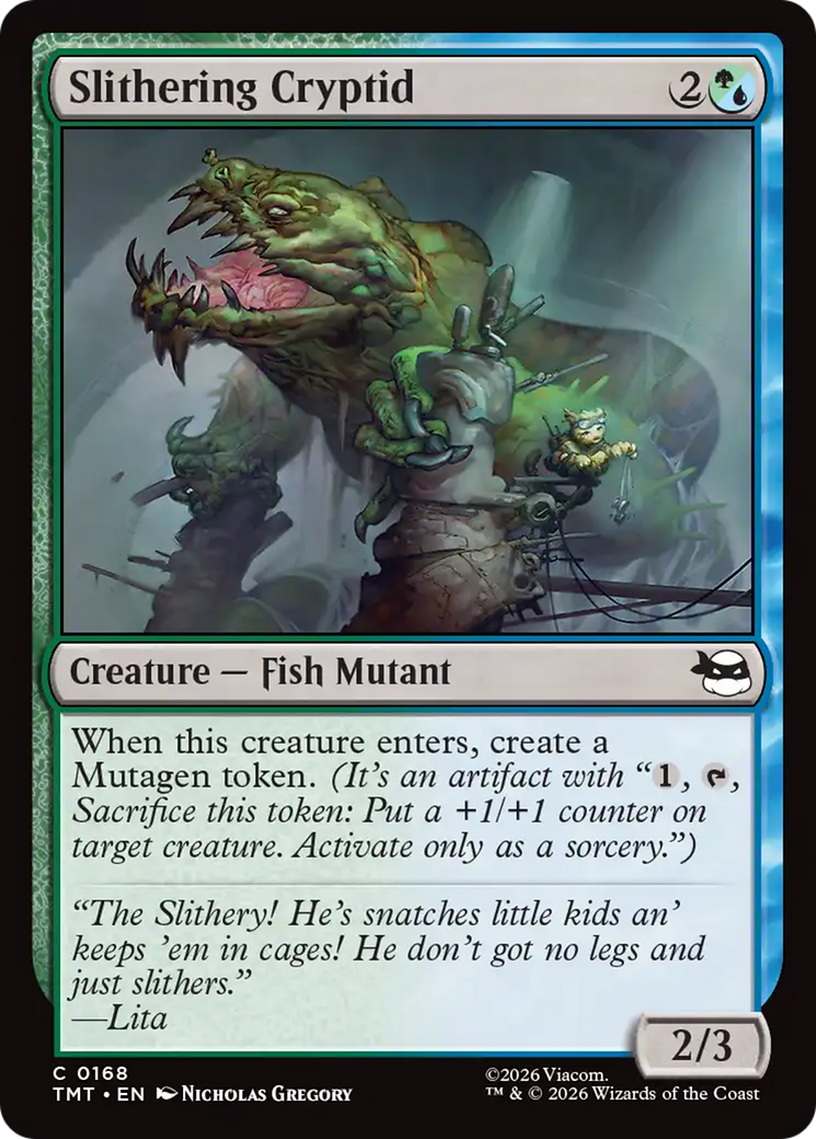 Slithering Cryptid - Common Creature — Fish Mutant card from Teenage Mutant Ninja Turtles