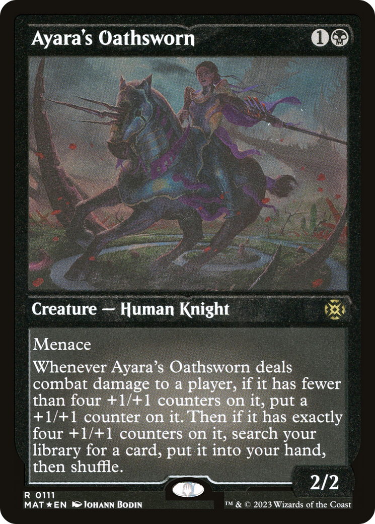 Ayara's Oathsworn - Rare Creature — Human Knight card from March of the Machine: The Aftermath
