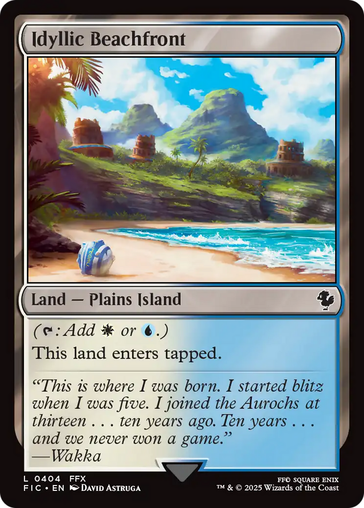 Idyllic Beachfront - Common Land — Plains Island card from Final Fantasy Commander