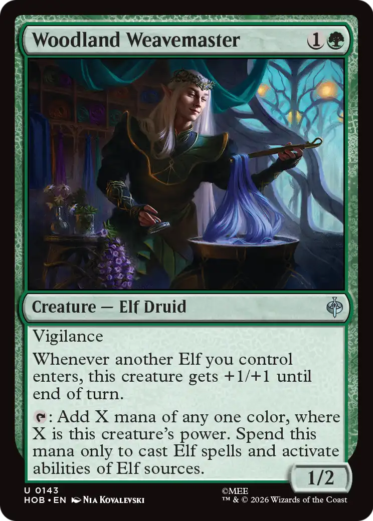 Woodland Weavemaster - Uncommon Creature — Elf Druid card from The Hobbit
