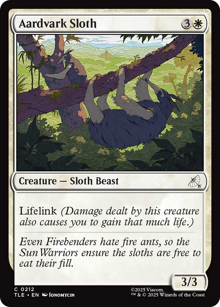 Aardvark Sloth - Common Creature — Sloth Beast card from Avatar: The Last Airbender Eternal