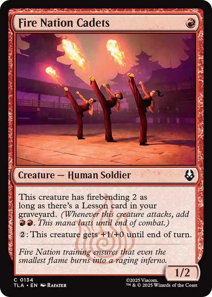 Fire Nation Cadets - Common Creature — Human Soldier card from Avatar: The Last Airbender