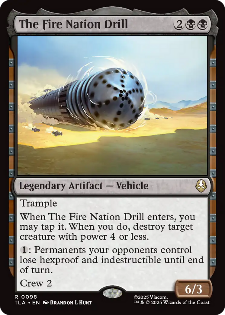 The Fire Nation Drill - Rare Legendary Artifact — Vehicle card from Avatar: The Last Airbender