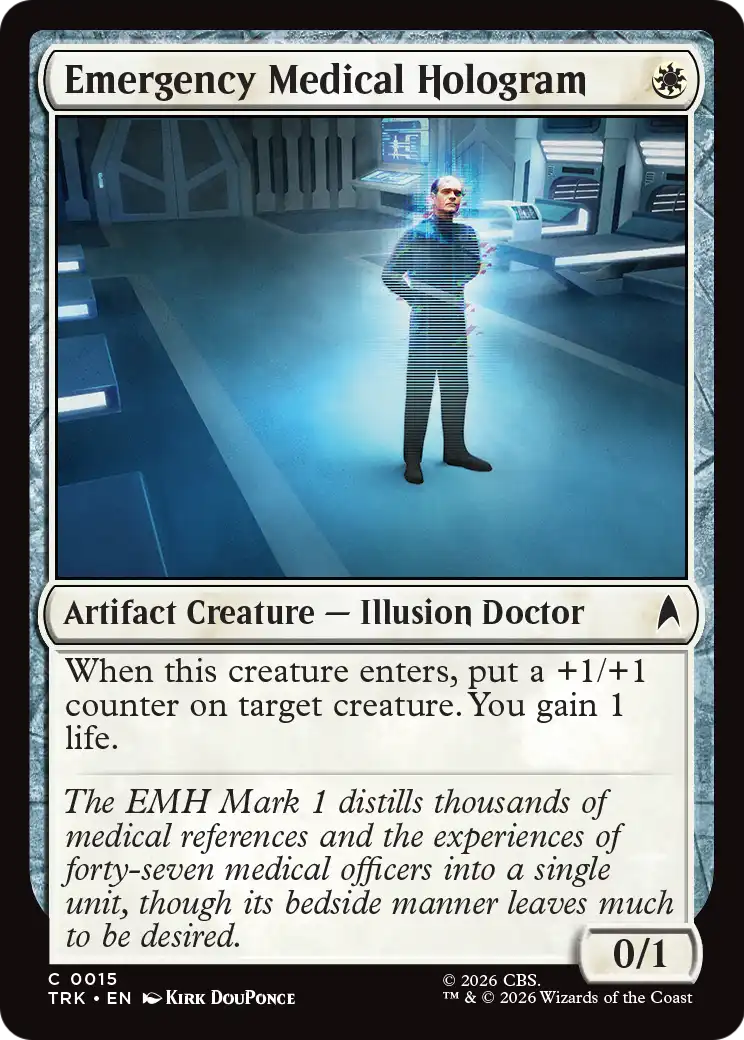 Emergency Medical Hologram - Common Artifact Creature — Illusion Doctor card from Star Trek