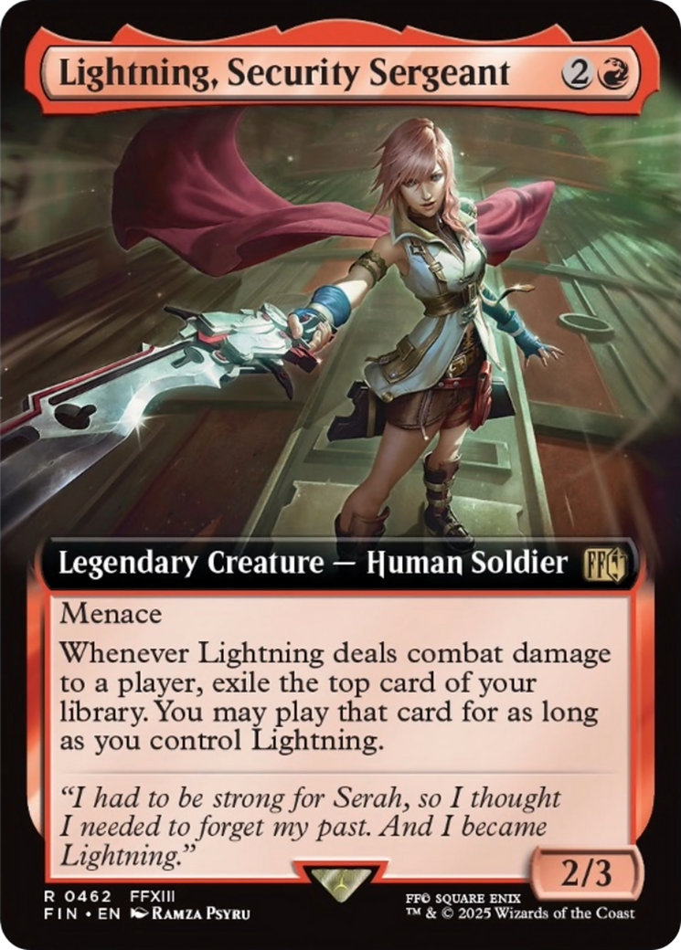 Lightning, Security Sergeant - Rare Legendary Creature — Human Soldier card from Final Fantasy