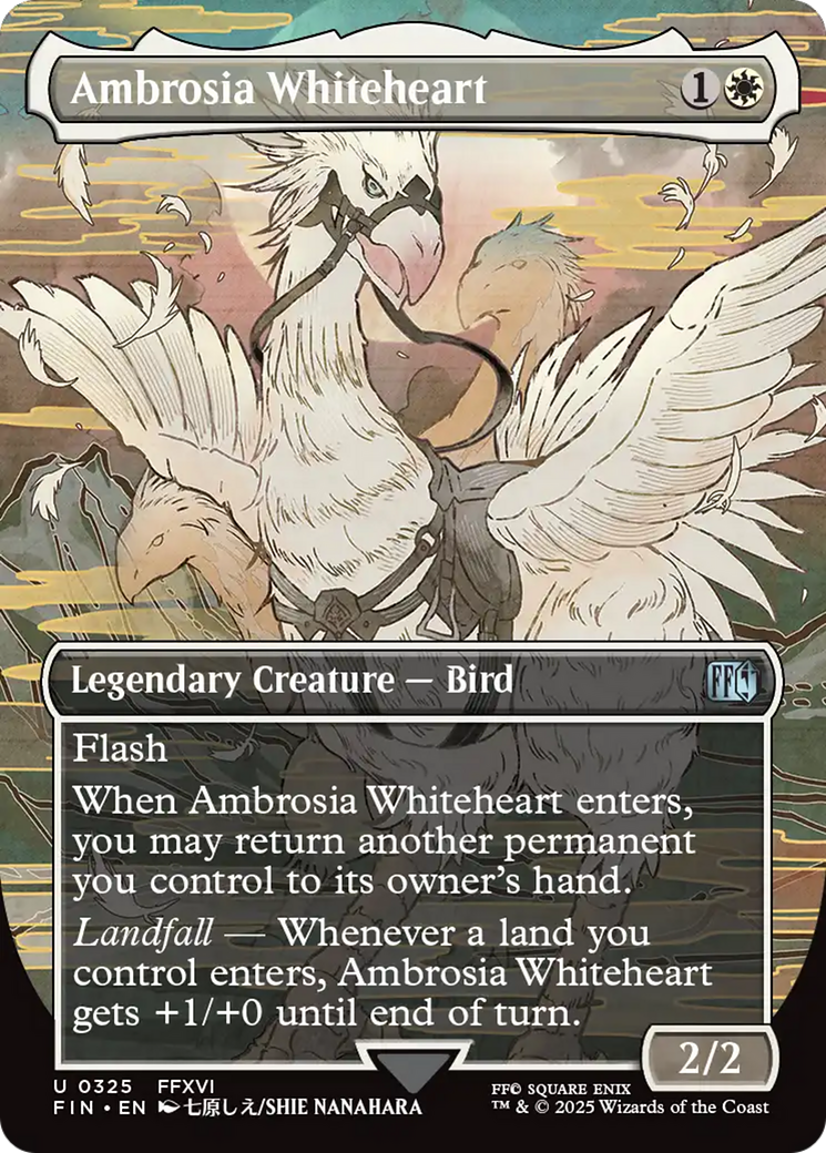 Ambrosia Whiteheart - Uncommon Legendary Creature — Bird card from Final Fantasy