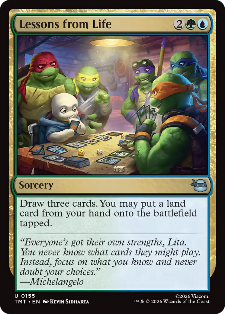 Lessons from Life - Uncommon Sorcery card from Teenage Mutant Ninja Turtles