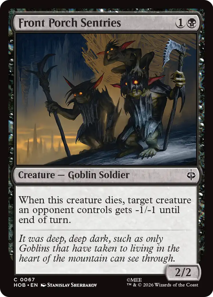 Front Porch Sentries - Common Creature — Goblin Soldier card from The Hobbit