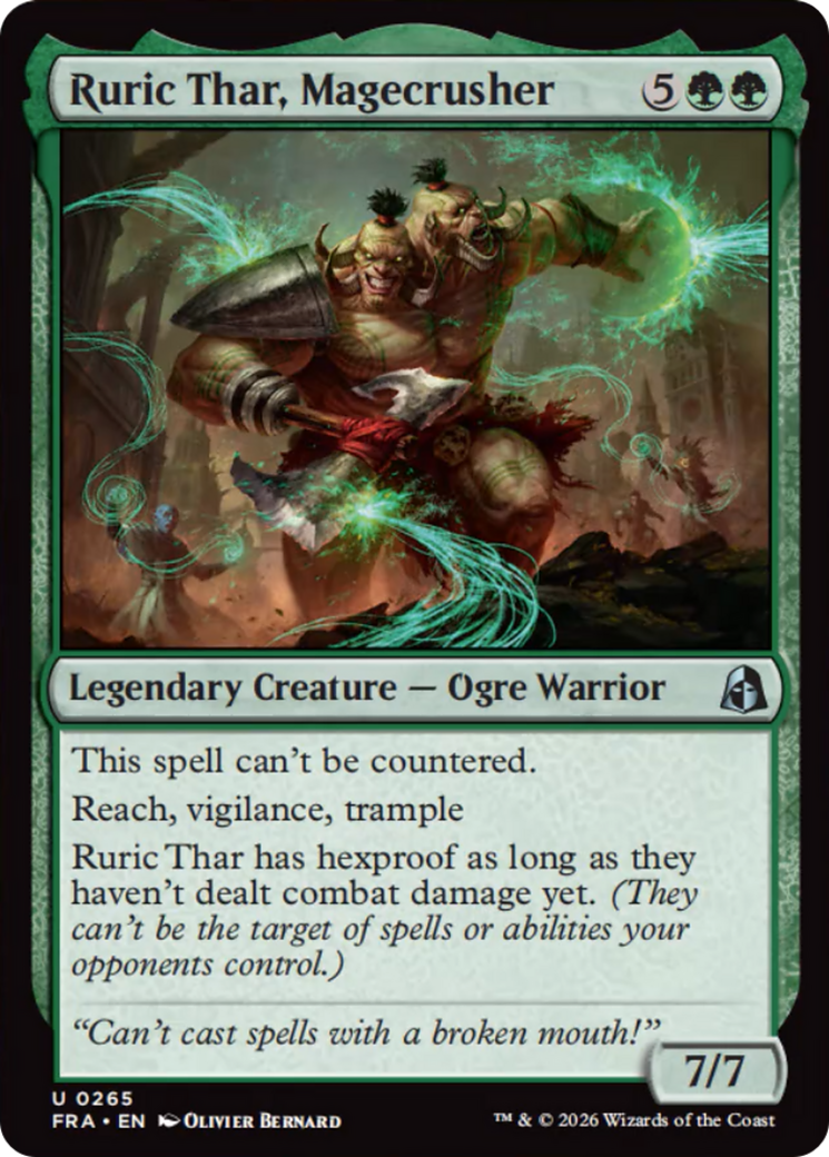 Ruric Thar, Magecrusher - Uncommon Legendary Creature — Ogre Warrior card from Reality Fracture