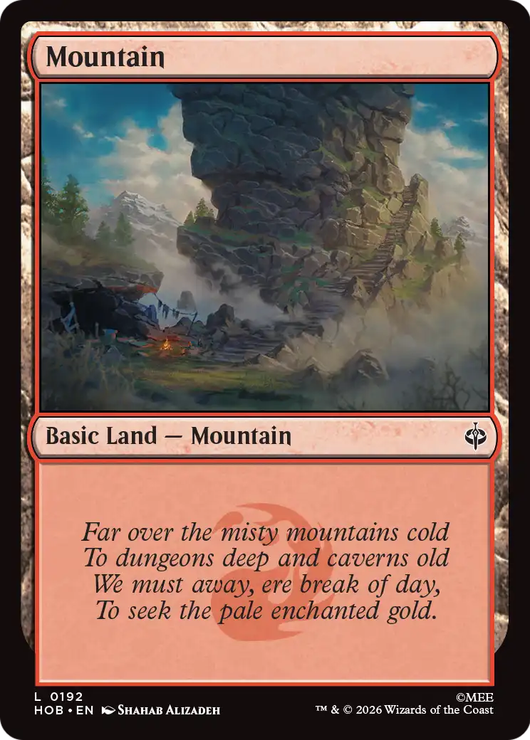 Mountain - Common Basic Land — Mountain card from The Hobbit