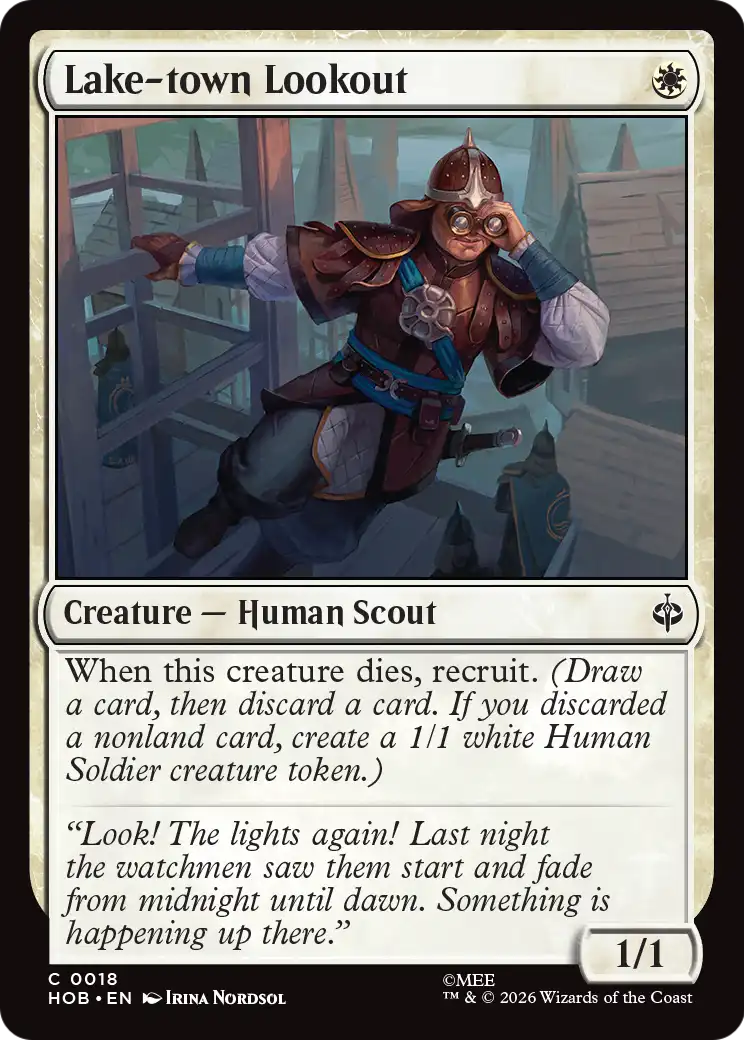 Lake-town Lookout - Common Creature — Human Scout card from The Hobbit