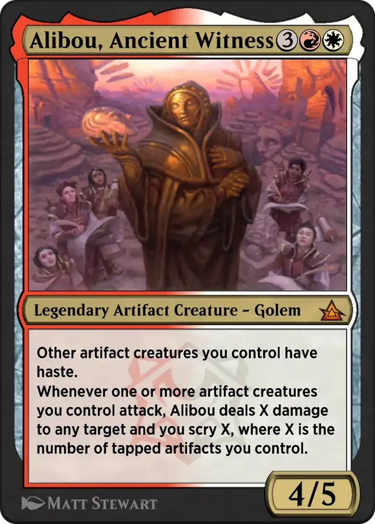 Alibou, Ancient Witness - Mythic Legendary Artifact Creature — Golem card from Through the Omenpaths Bonus Sheet