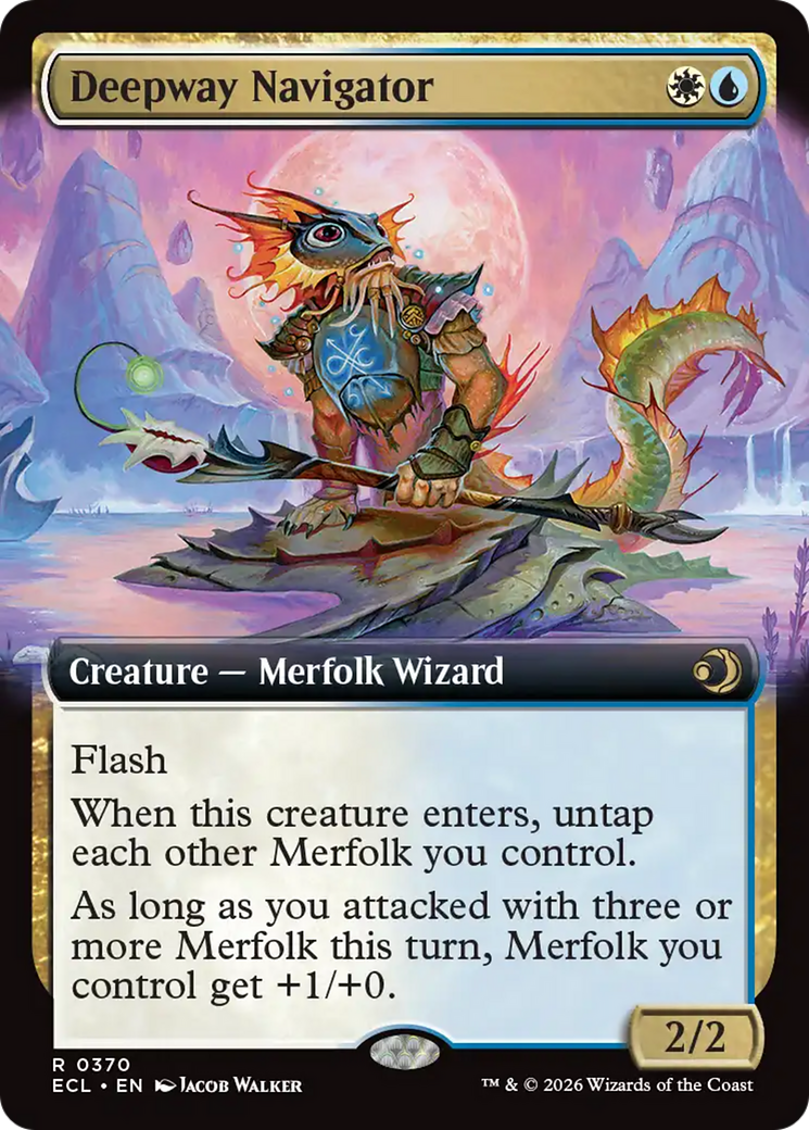 Deepway Navigator - Rare Creature — Merfolk Wizard card from Lorwyn Eclipsed