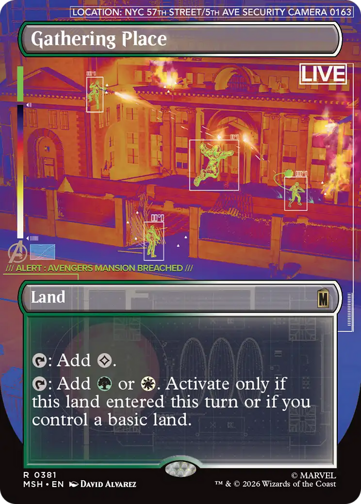 Gathering Place - Rare Land card from Marvel Super Heroes