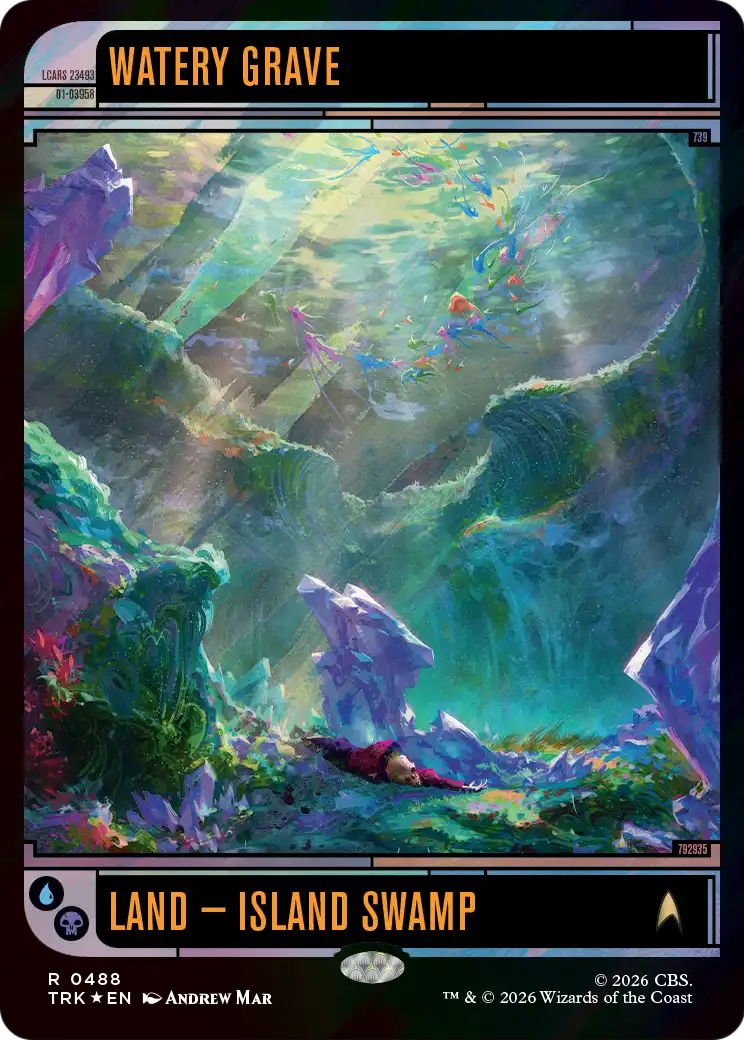 Watery Grave - Rare Land — Island Swamp card from Star Trek