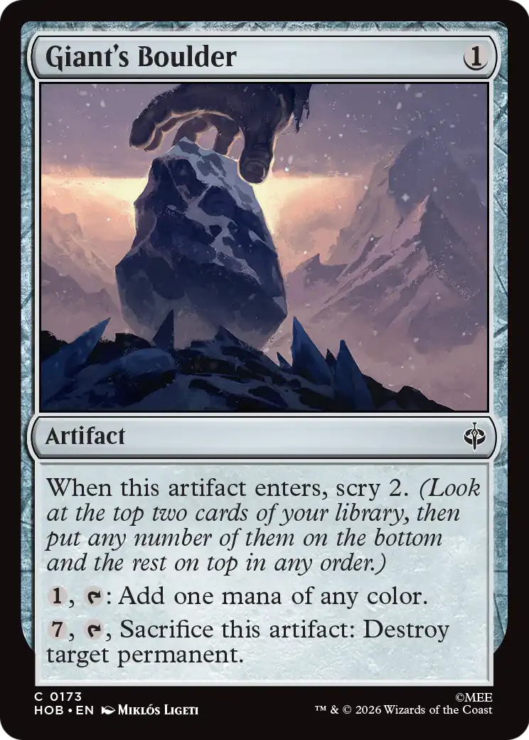 Giant's Boulder - Common Artifact card from The Hobbit