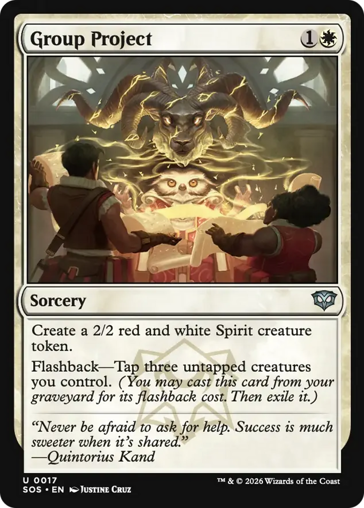 Group Project - Uncommon Sorcery card from Secrets of Strixhaven