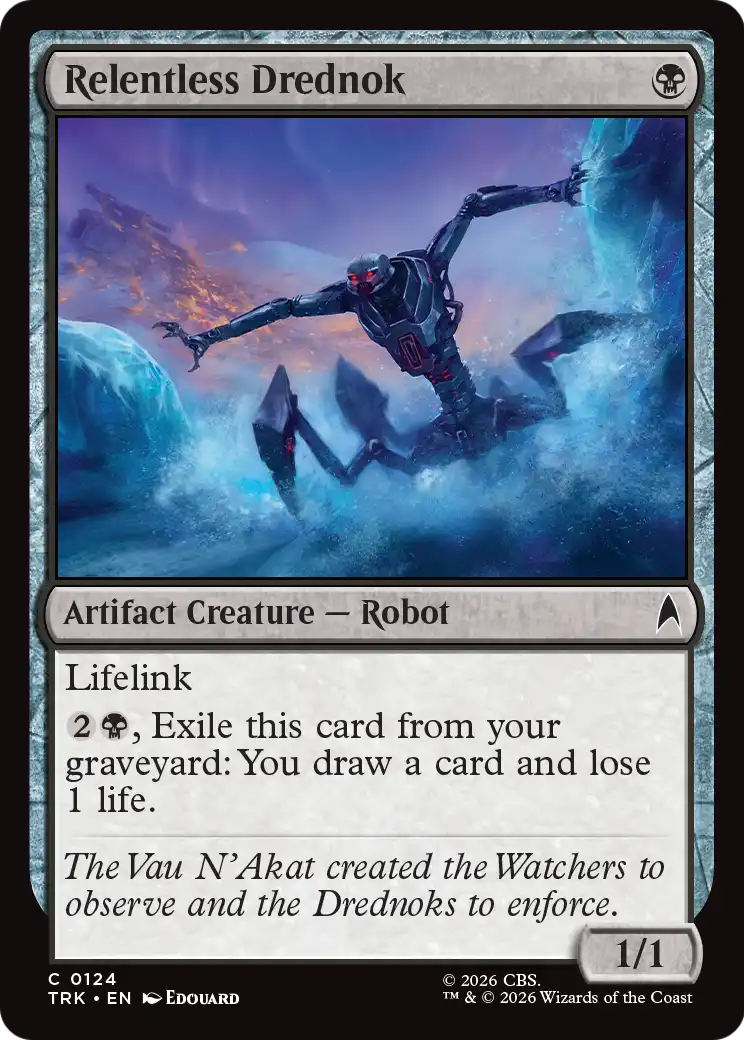Relentless Drednok - Common Artifact Creature — Robot card from Star Trek