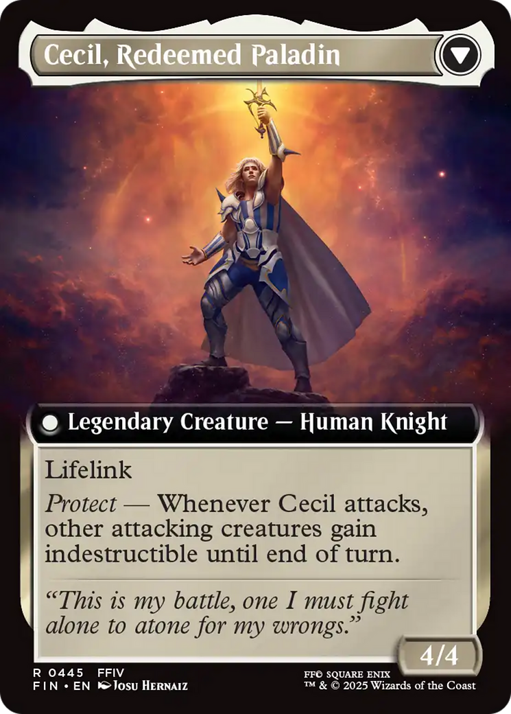 Back face of Cecil, Dark Knight // Cecil, Redeemed Paladin - Legendary Creature — Human Knight card