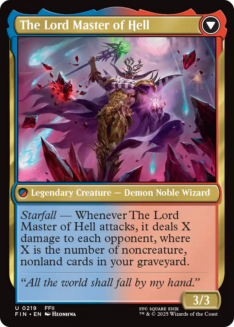 Back face of The Emperor of Palamecia // The Lord Master of Hell - Legendary Creature — Human Noble Wizard card