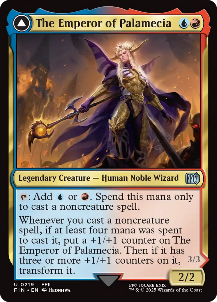 The Emperor of Palamecia // The Lord Master of Hell - Uncommon Legendary Creature — Human Noble Wizard card from Final Fantasy