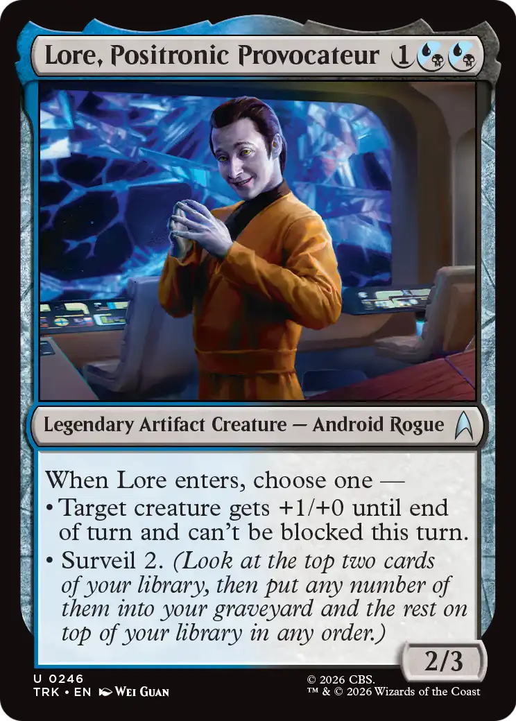 Lore, Positronic Provocateur - Uncommon Legendary Artifact Creature — Android Rogue card from Star Trek