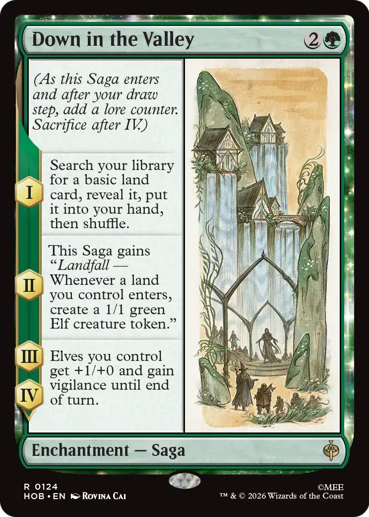 Down in the Valley - Rare Enchantment — Saga card from The Hobbit