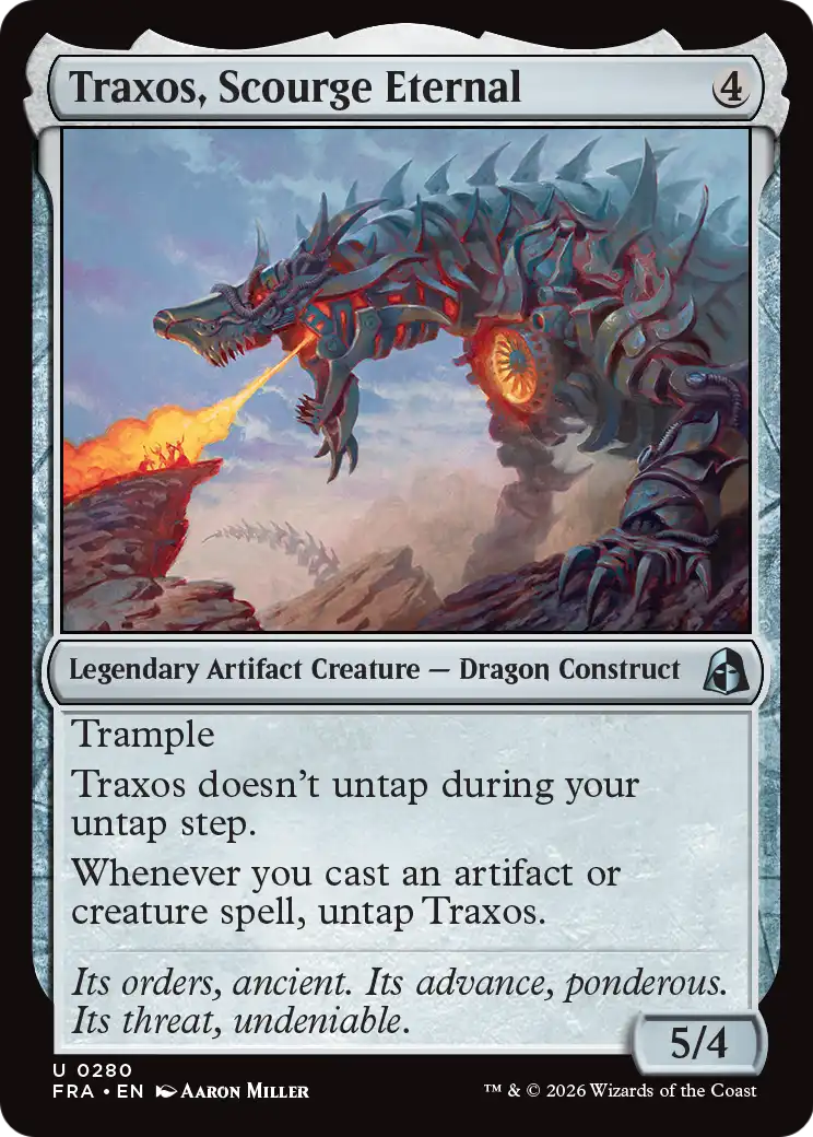 Traxos, Scourge Eternal - Uncommon Legendary Artifact Creature — Dragon Construct card from Reality Fracture