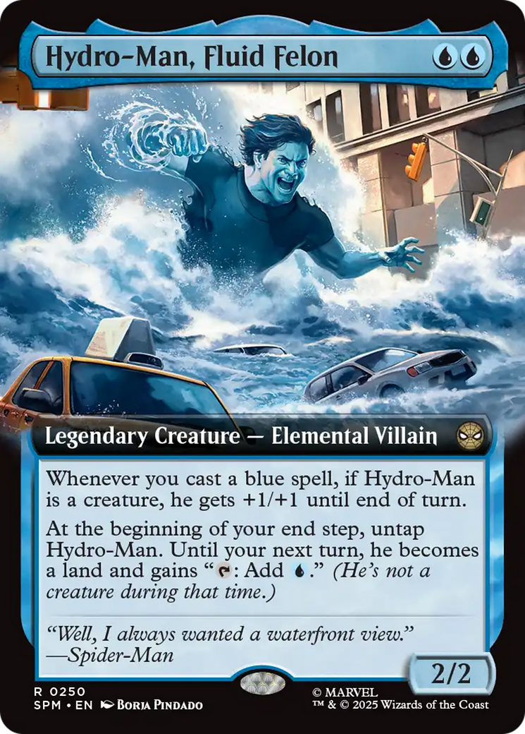 Hydro-Man, Fluid Felon - Rare Legendary Creature — Elemental Villain card from Marvel's Spider-Man