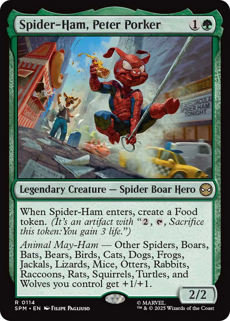 Spider-Ham, Peter Porker - Rare Legendary Creature — Spider Boar Hero card from Marvel's Spider-Man
