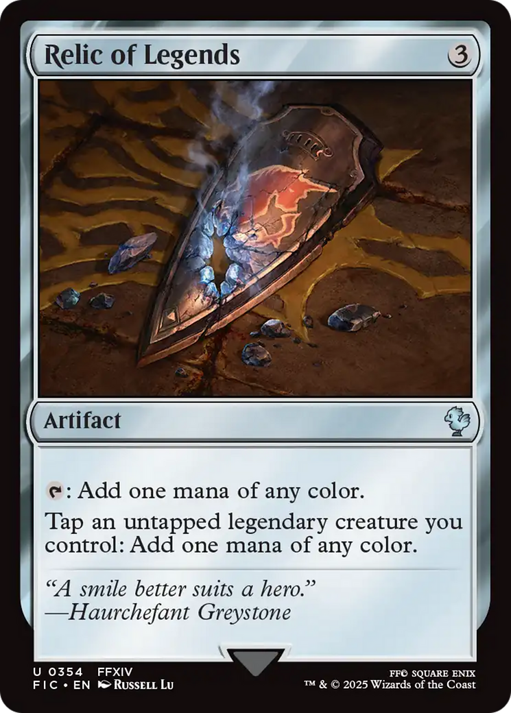Relic of Legends - Uncommon Artifact card from Final Fantasy Commander