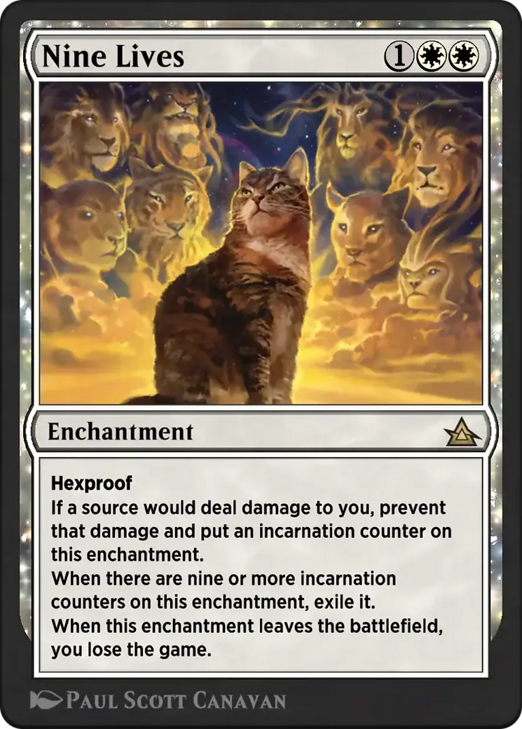 Nine Lives - Rare Enchantment card from Through the Omenpaths Bonus Sheet