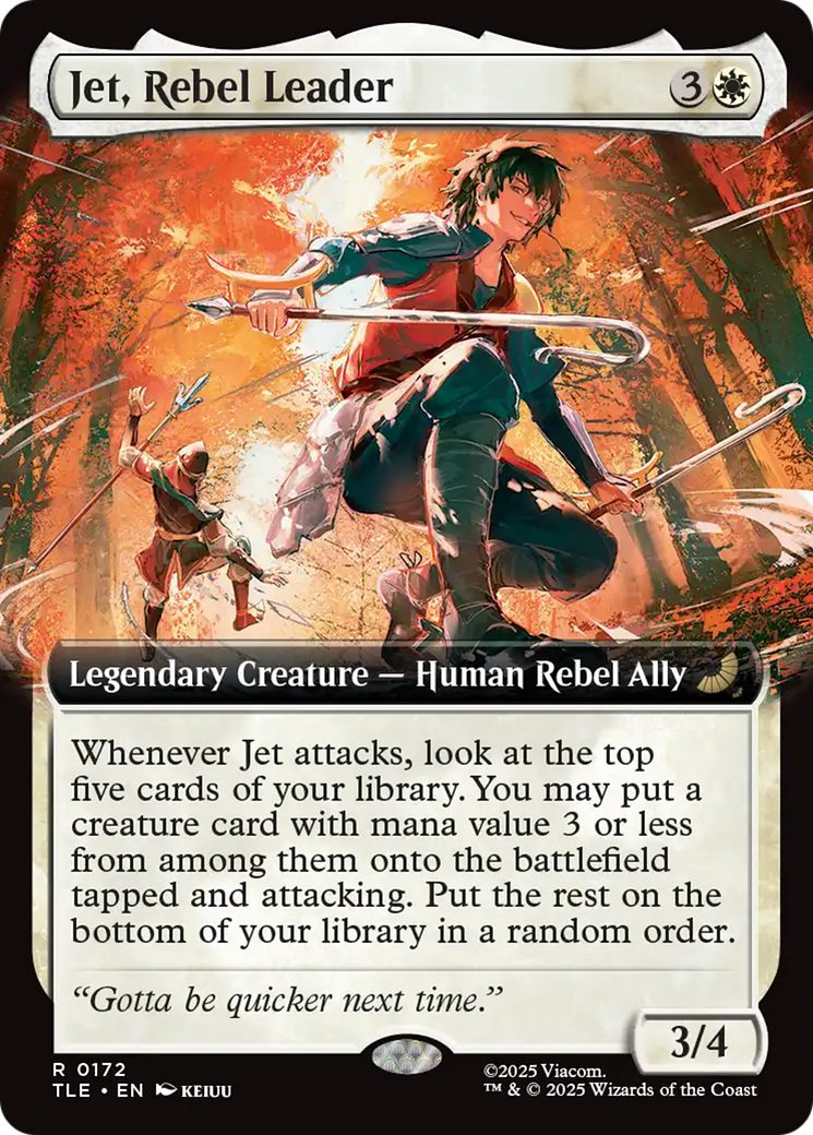 Jet, Rebel Leader - Rare Legendary Creature — Human Rebel Ally card from Avatar: The Last Airbender Eternal