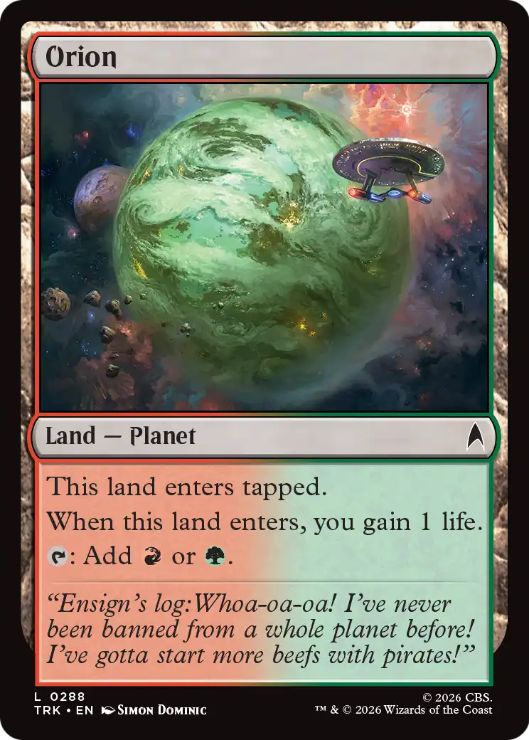 Orion - Common Land — Planet card from Star Trek