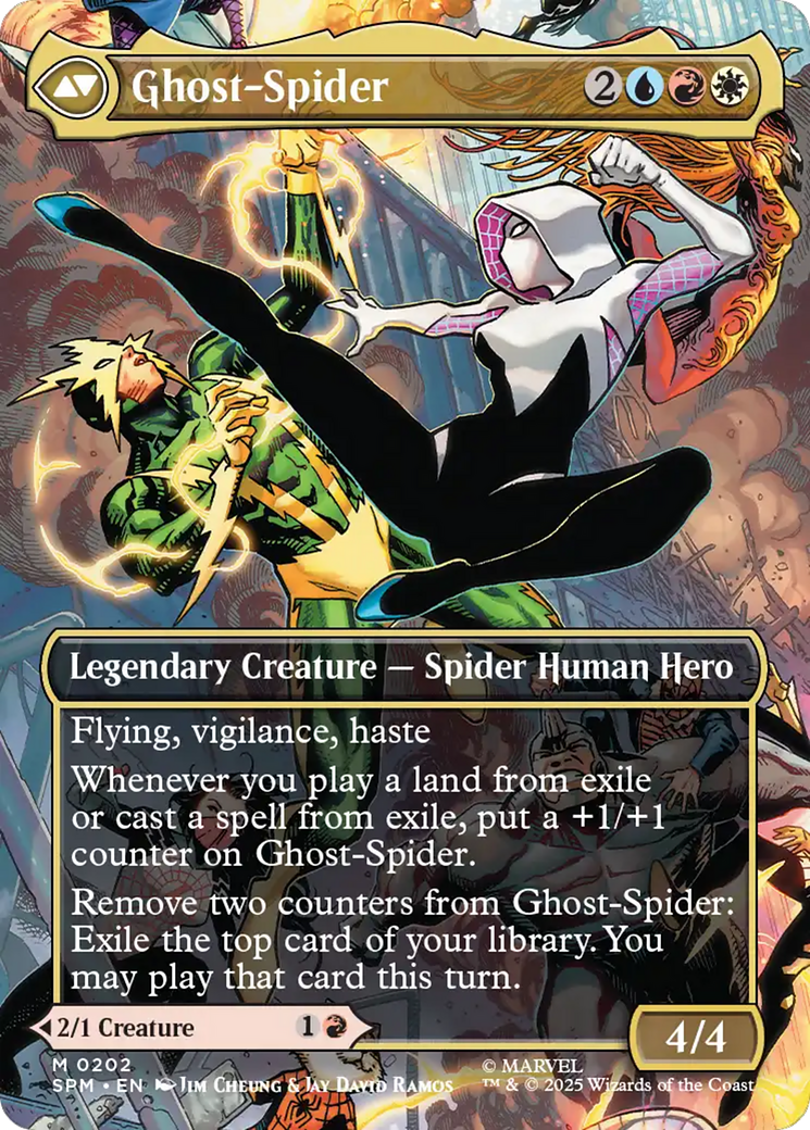 Back face of Gwen Stacy // Ghost-Spider - Legendary Creature — Human Performer Hero card