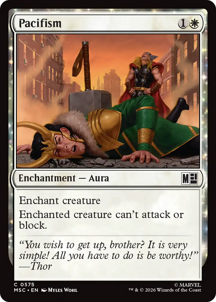 Pacifism - Common Enchantment — Aura card from Marvel Super Heroes Commander