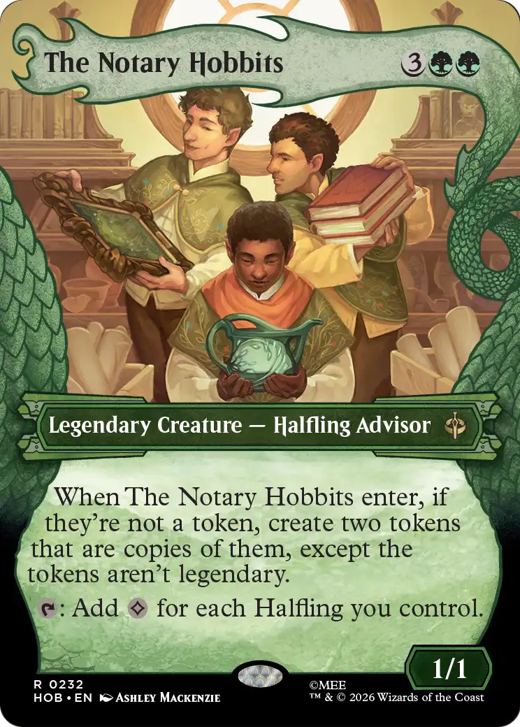 The Notary Hobbits - Rare Legendary Creature — Halfling Advisor card from The Hobbit
