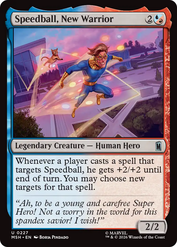 Speedball, New Warrior - Uncommon Legendary Creature — Human Hero card from Marvel Super Heroes