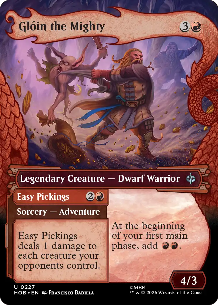 Glóin the Mighty // Easy Pickings - Uncommon Legendary Creature — Dwarf Warrior card from The Hobbit