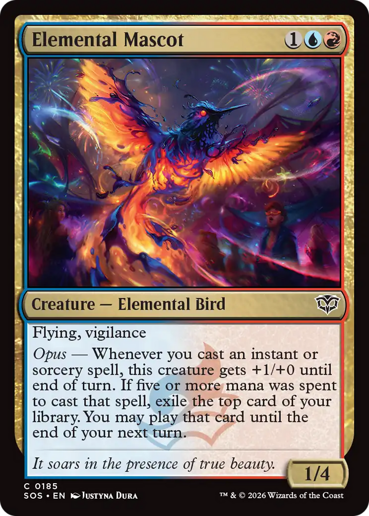 Elemental Mascot - Common Creature — Elemental Bird card from Secrets of Strixhaven