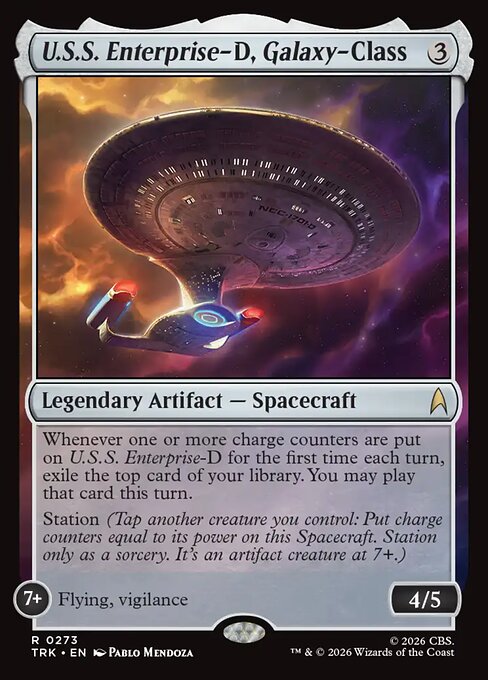 U.S.S. Enterprise-D, Galaxy-Class - Rare card from Star Trek