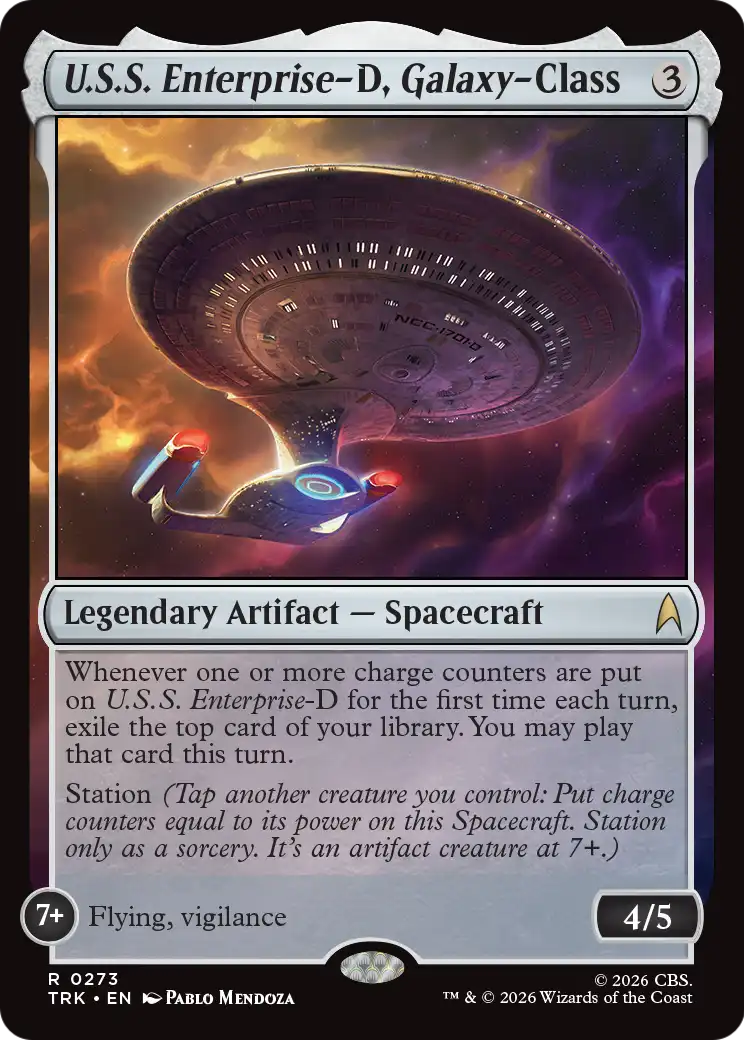 U.S.S. Enterprise-D, Galaxy-Class - Rare Legendary Artifact — Spacecraft card from Star Trek
