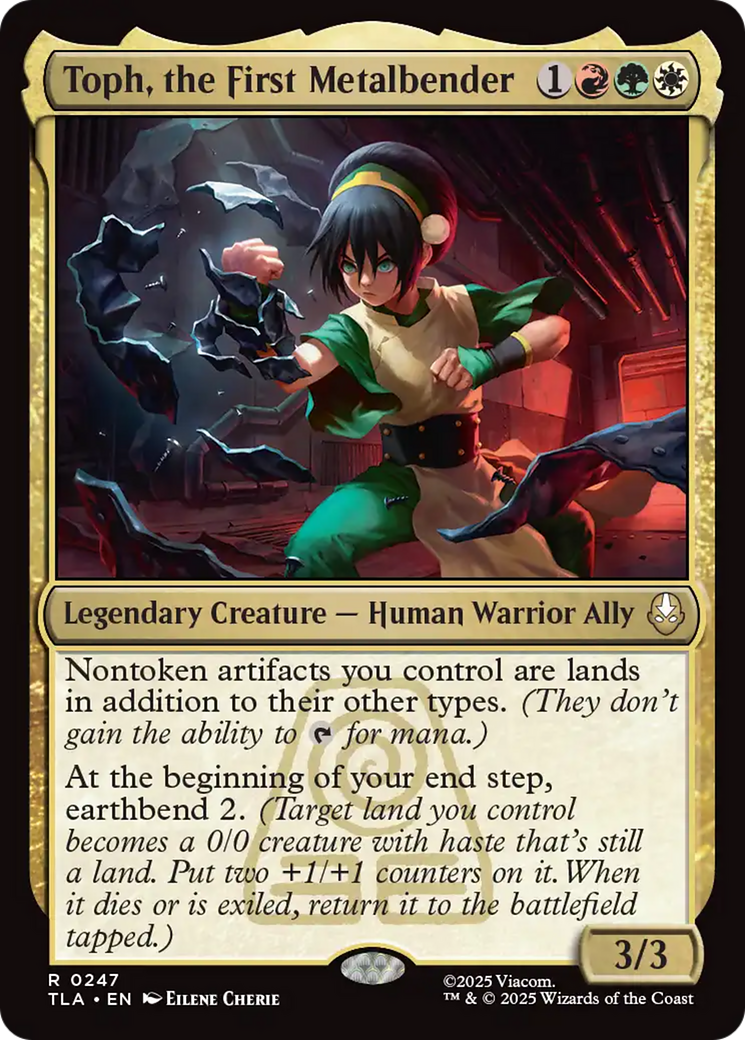 Toph, the First Metalbender - Rare Legendary Creature — Human Warrior Ally card from Avatar: The Last Airbender
