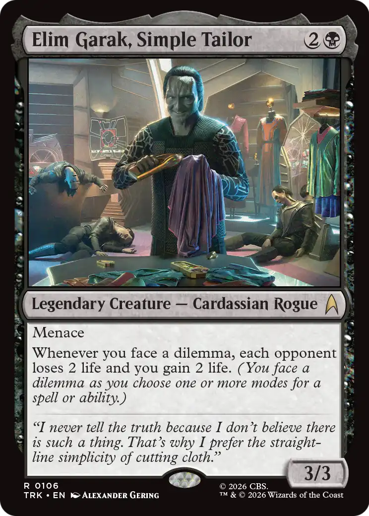 Elim Garak, Simple Tailor - Rare Legendary Creature — Cardassian Rogue card from Star Trek