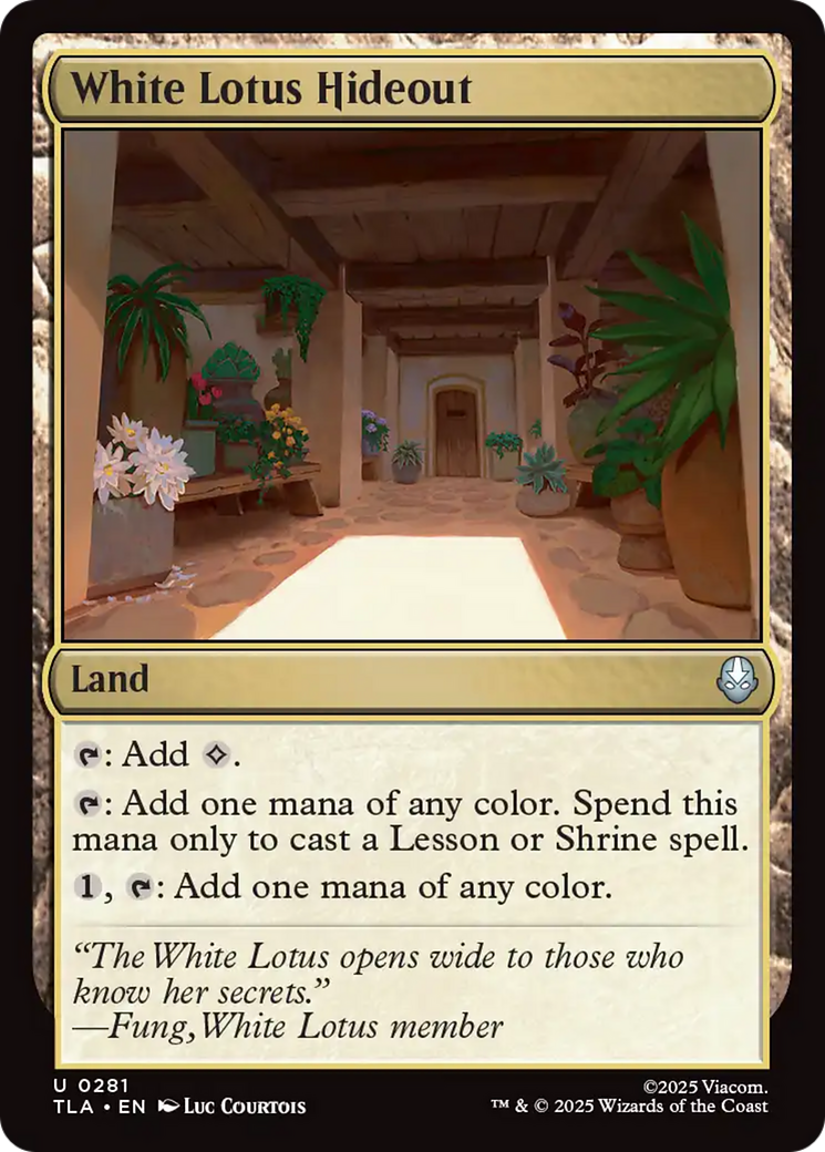 White Lotus Hideout - Uncommon Land card from Avatar: The Last Airbender