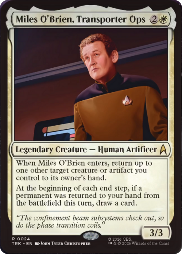 Miles O'Brien, Transporter Ops - Rare Legendary Creature — Human Artificer card from Star Trek