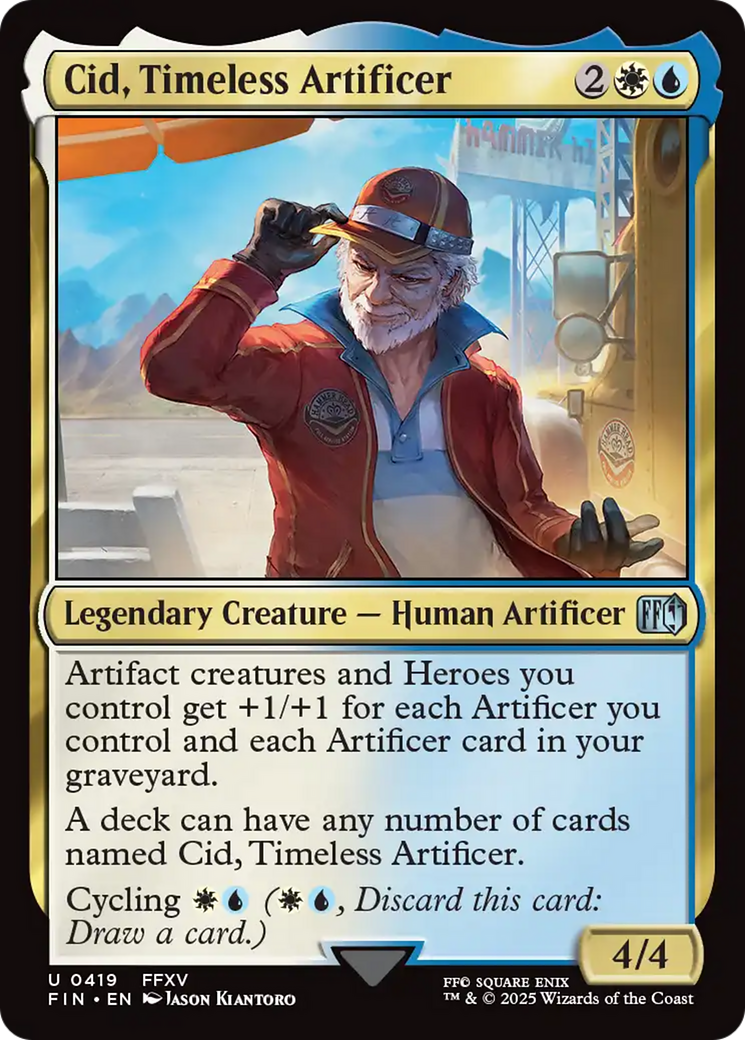 Cid, Timeless Artificer - Uncommon Legendary Creature — Human Artificer card from Final Fantasy