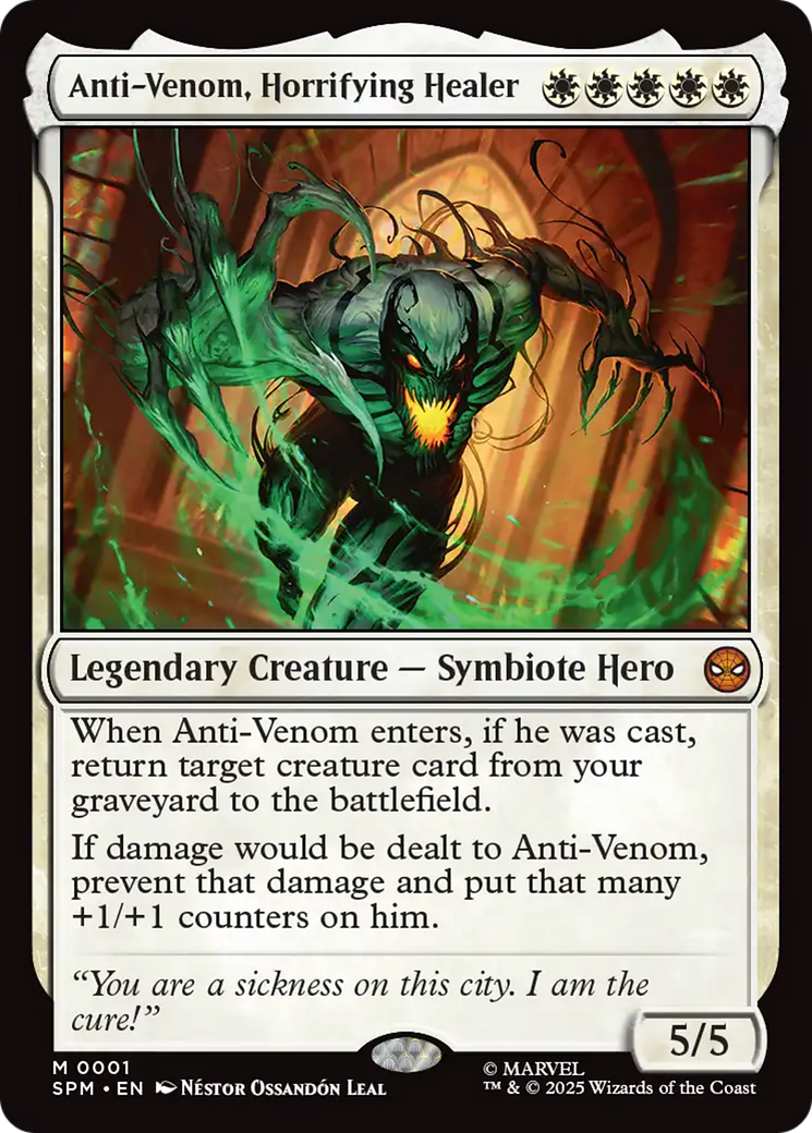 Anti-Venom, Horrifying Healer - Mythic Legendary Creature — Symbiote Hero card from Marvel's Spider-Man