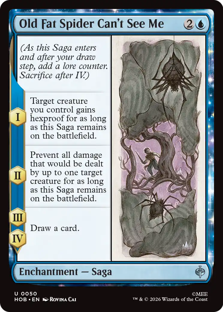 Old Fat Spider Can't See Me - Uncommon Enchantment — Saga card from The Hobbit