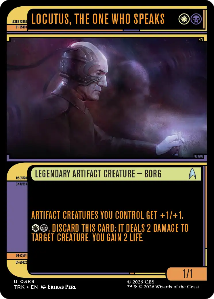 Locutus, the One Who Speaks - Uncommon Legendary Artifact Creature — Borg card from Star Trek